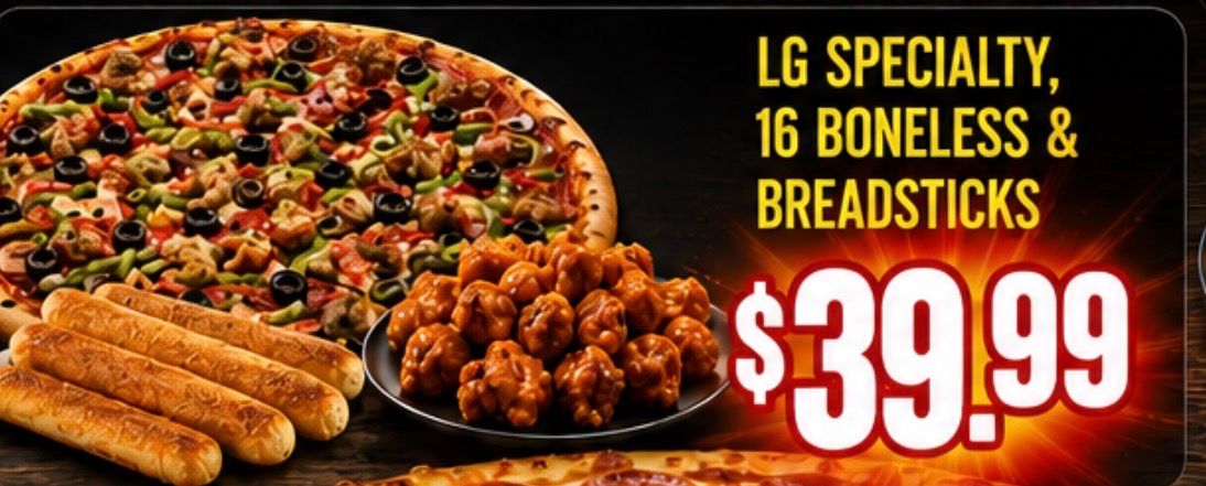 $39.99 Mega Feast at Moxee Pizza in Moxee, WA 98936 | YourMenu® Online Ordering