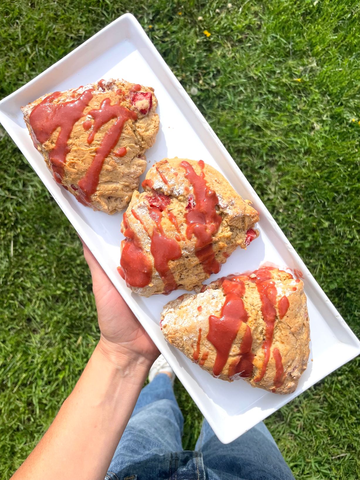 Strawberry Maple Almond Scone (V) at Upper Crust in Fredonia, NY 14063 | YourMenu® Online Ordering