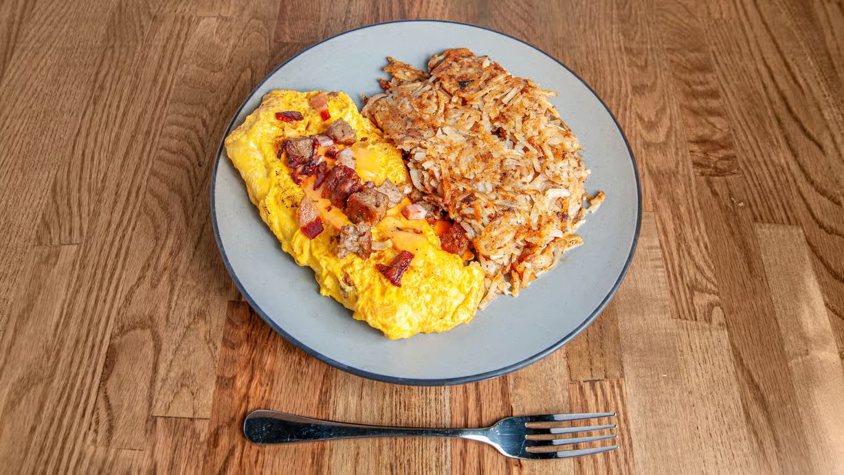 Mixed Grill Omelette at Rise Cafe - Mooresville in Mooresville, NC 28115 | YourMenu® Online Ordering