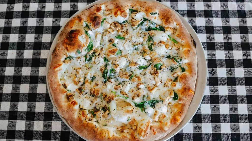 Alfano White Pizza (Mega) at OBO Pizza in Indian Head, MD 20640 | YourMenu® Online Ordering