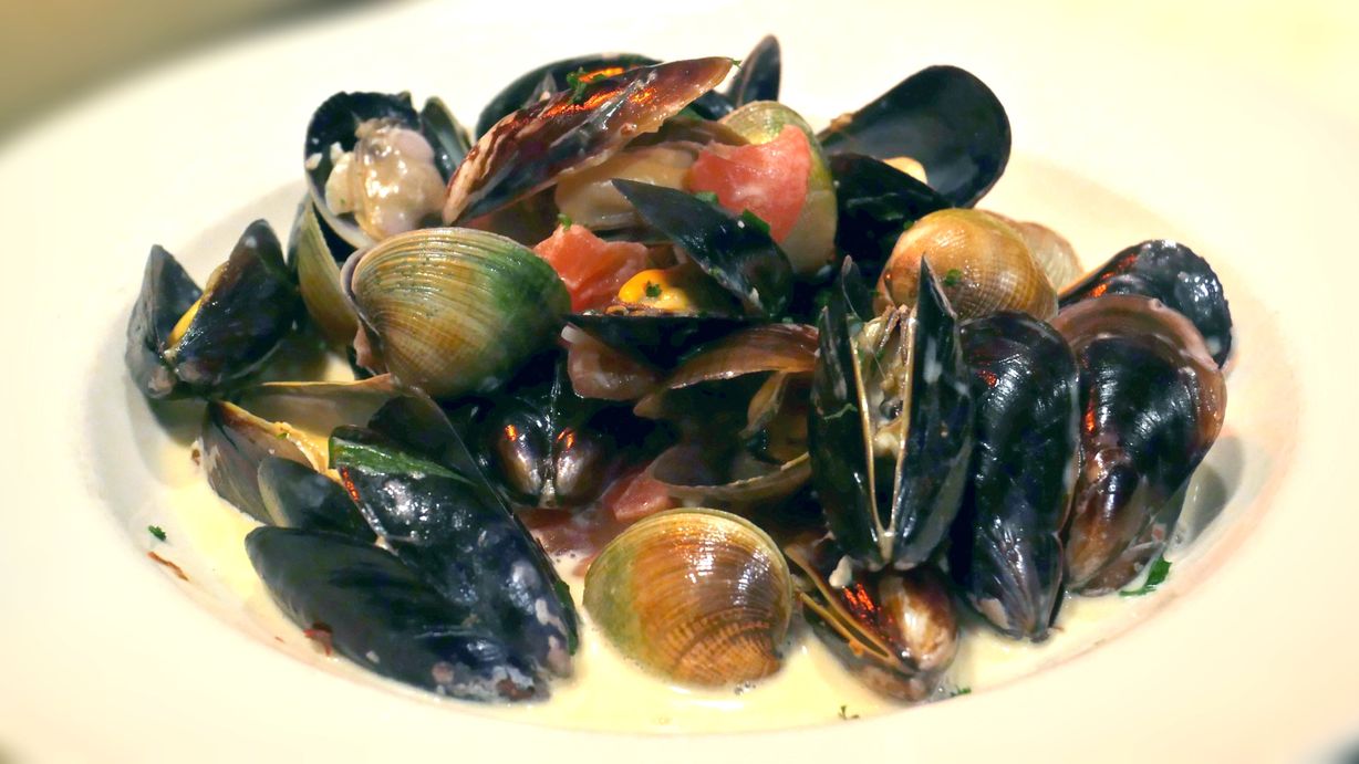 Mussels & Clams (Spicy Tomato Sauce) at Marigold Cafe & Bakery in Colorado Springs, CO 80919 | YourMenu® Online Ordering