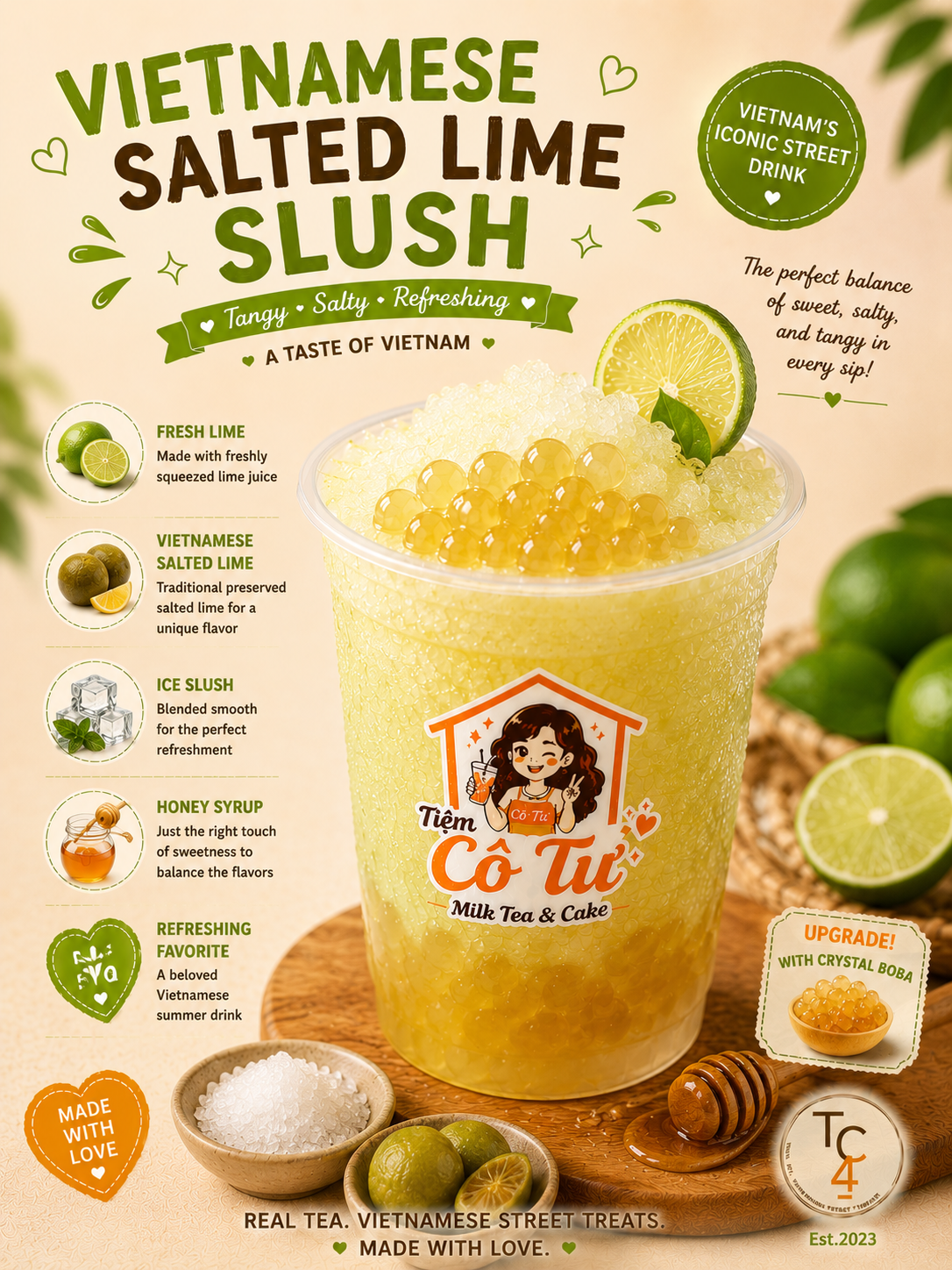 Vietnamese Salted Lime Slush at Tiệm Cô Tư (TC4) | Vietnamese Restaurant in Charlotte, NC 28269 | YourMenu® Online Ordering