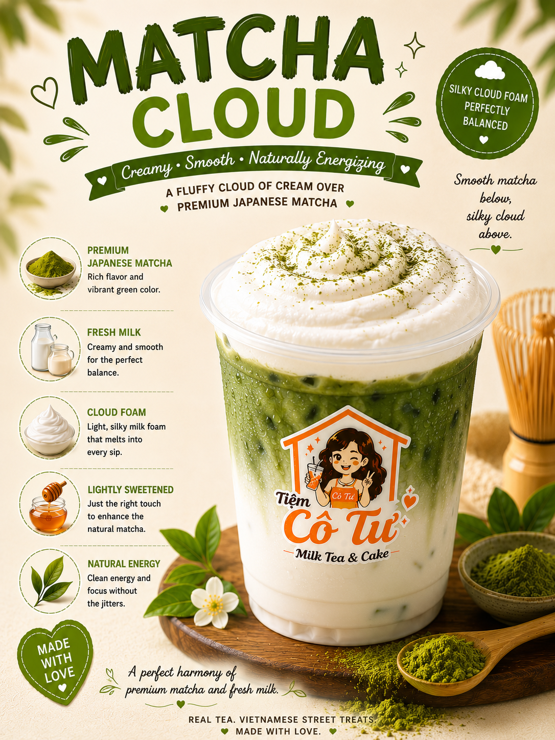 Matcha Cloud at Tiệm Cô Tư (TC4) | Vietnamese Restaurant in Charlotte, NC 28269 | YourMenu® Online Ordering