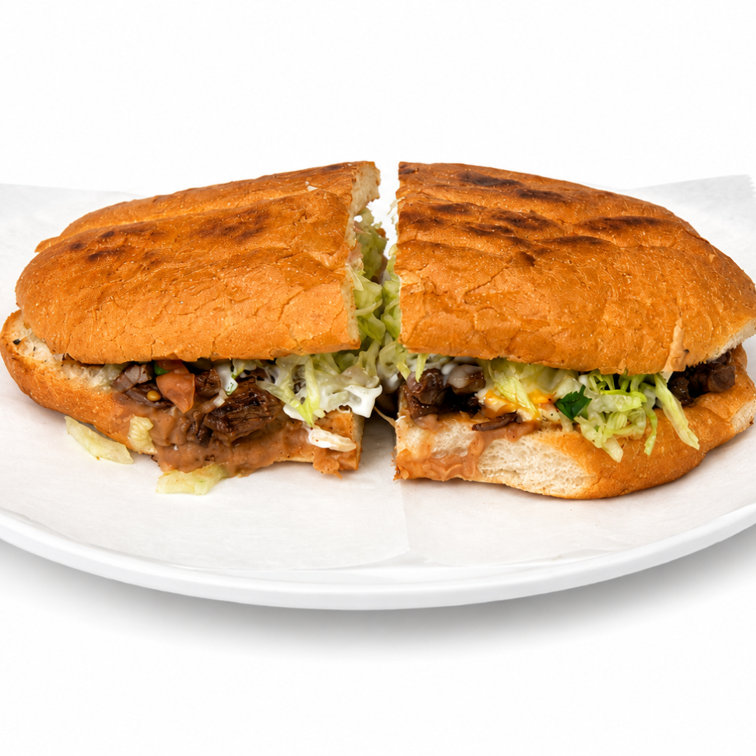 Al pastor torta (seasoned pork) at Su Taqueria El Rey del Taco in Chicago, IL 60612 | YourMenu® Online Ordering