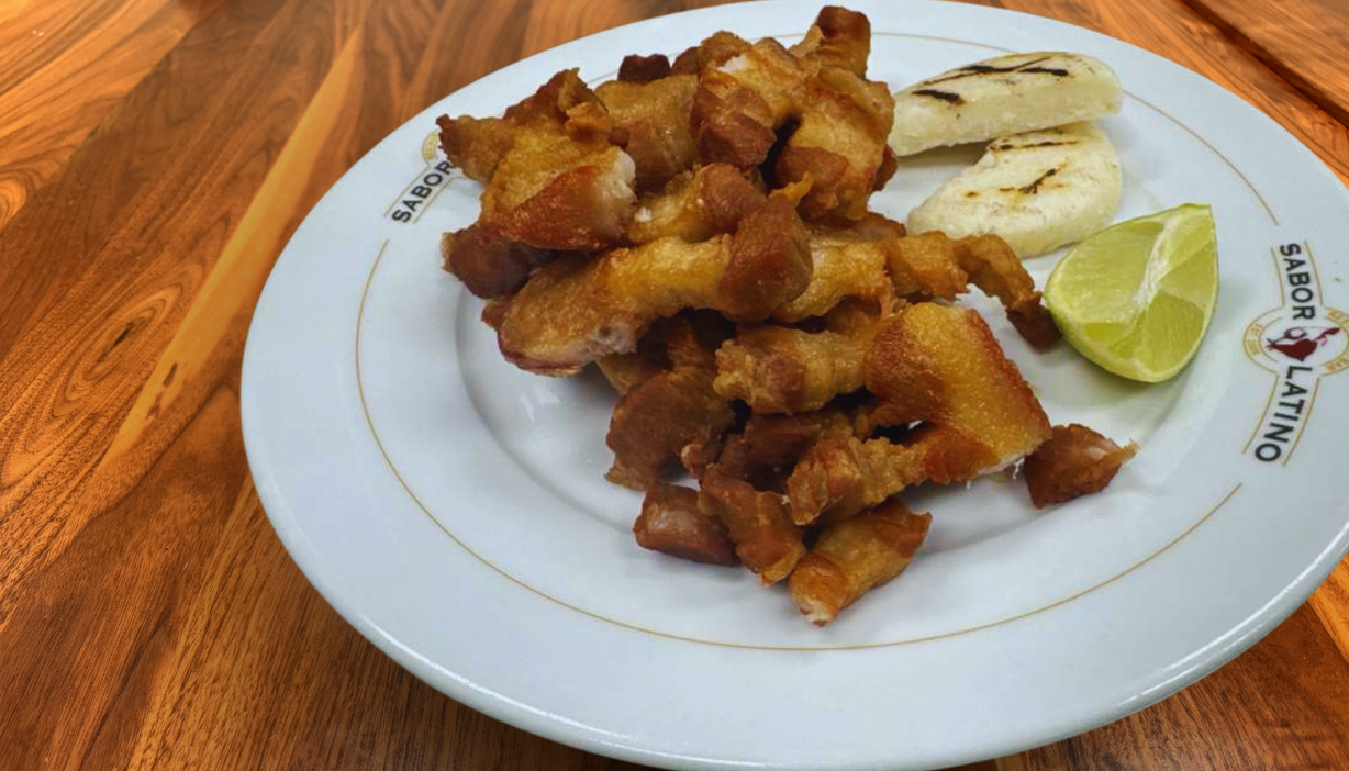 AREPA CON CHICHARRON at Sabor Latino Restaurant | Boynton Beach in Boynton Beach, FL 33426 | YourMenu® Online Ordering