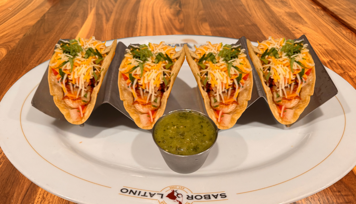 TACOS DE CAMARONES at Sabor Latino Restaurant | Boynton Beach in Boynton Beach, FL 33426 | YourMenu® Online Ordering