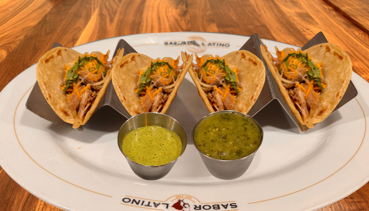TACOS DE LECHON ASADO at Sabor Latino Restaurant | Boynton Beach in Boynton Beach, FL 33426 | YourMenu® Online Ordering