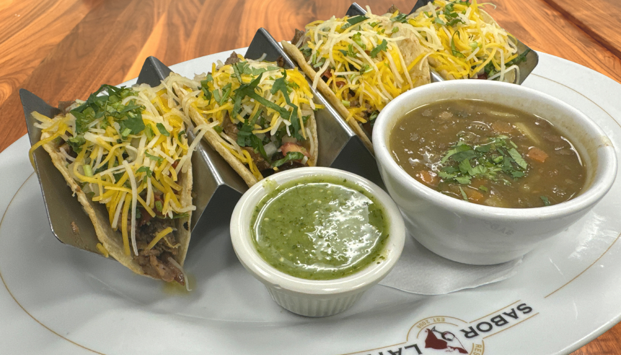 TACOS DE POLLO O CARNE at Sabor Latino Restaurant | Boynton Beach in Boynton Beach, FL 33426 | YourMenu® Online Ordering