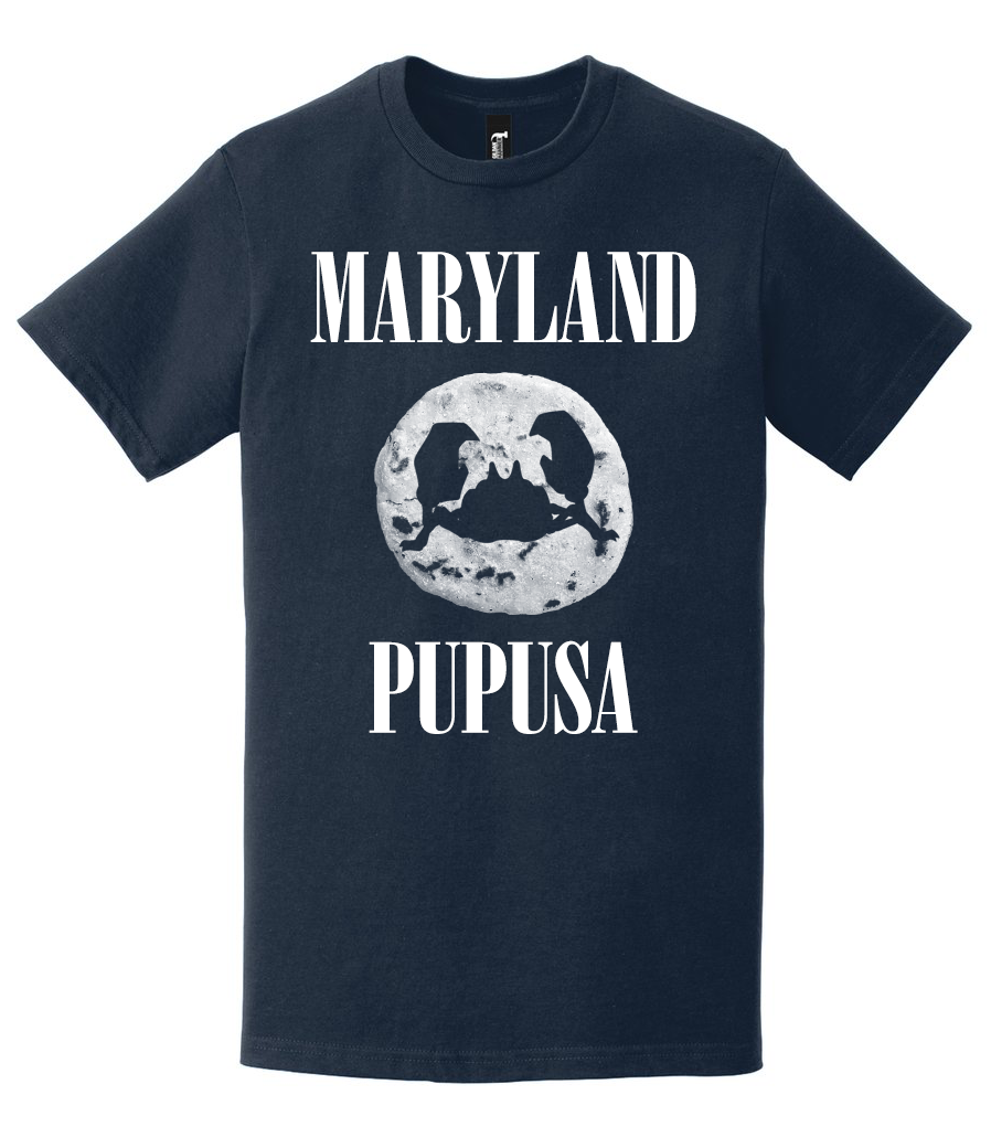 "Maryland Pupusa" T-Shirt Navy (Small) at La Brasita in Derwood, MD 20855 | YourMenu® Online Ordering