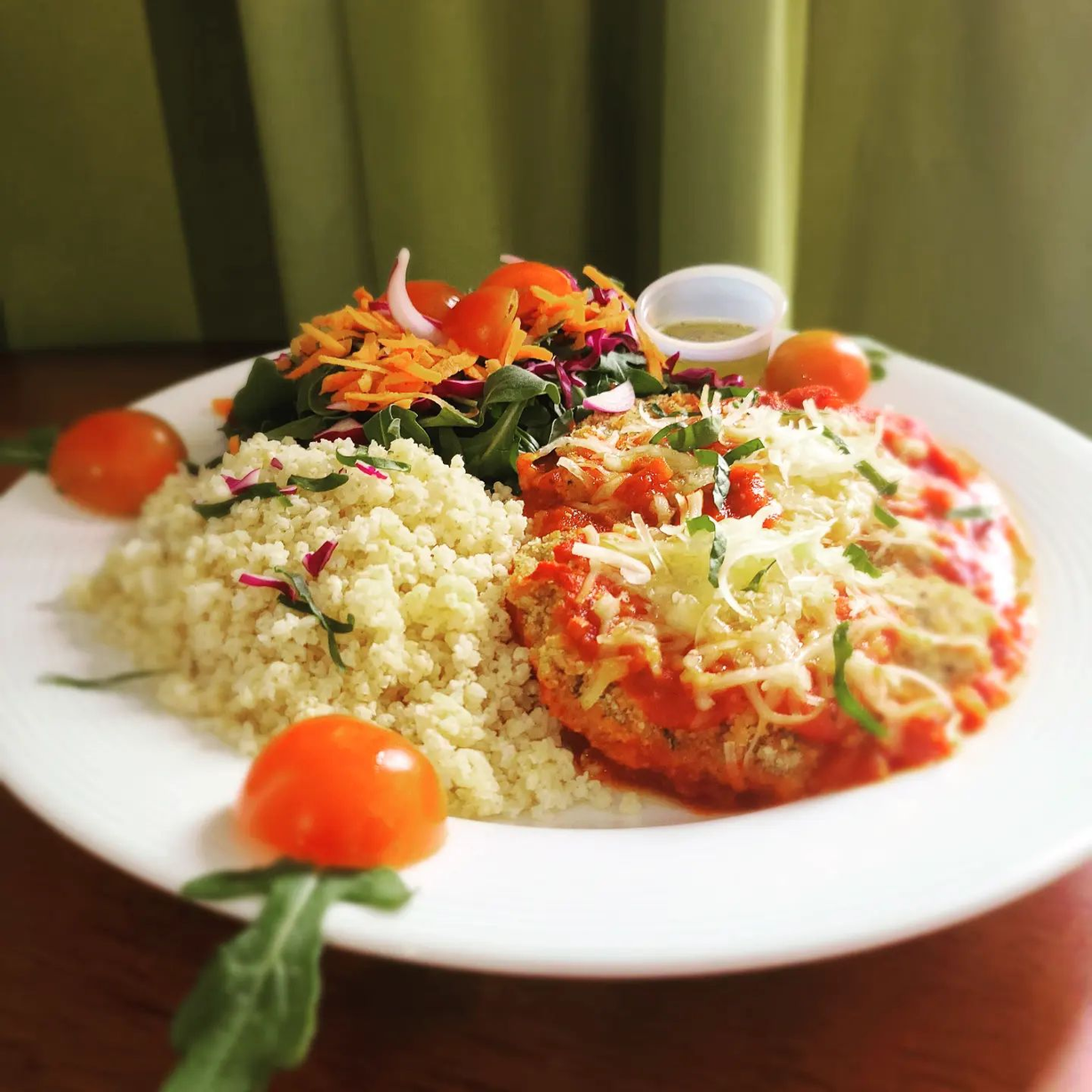 Chik'n Parm Platter at Subia's Vegan Cafe in Jersey City, NJ 07302 | YourMenu® Online Ordering