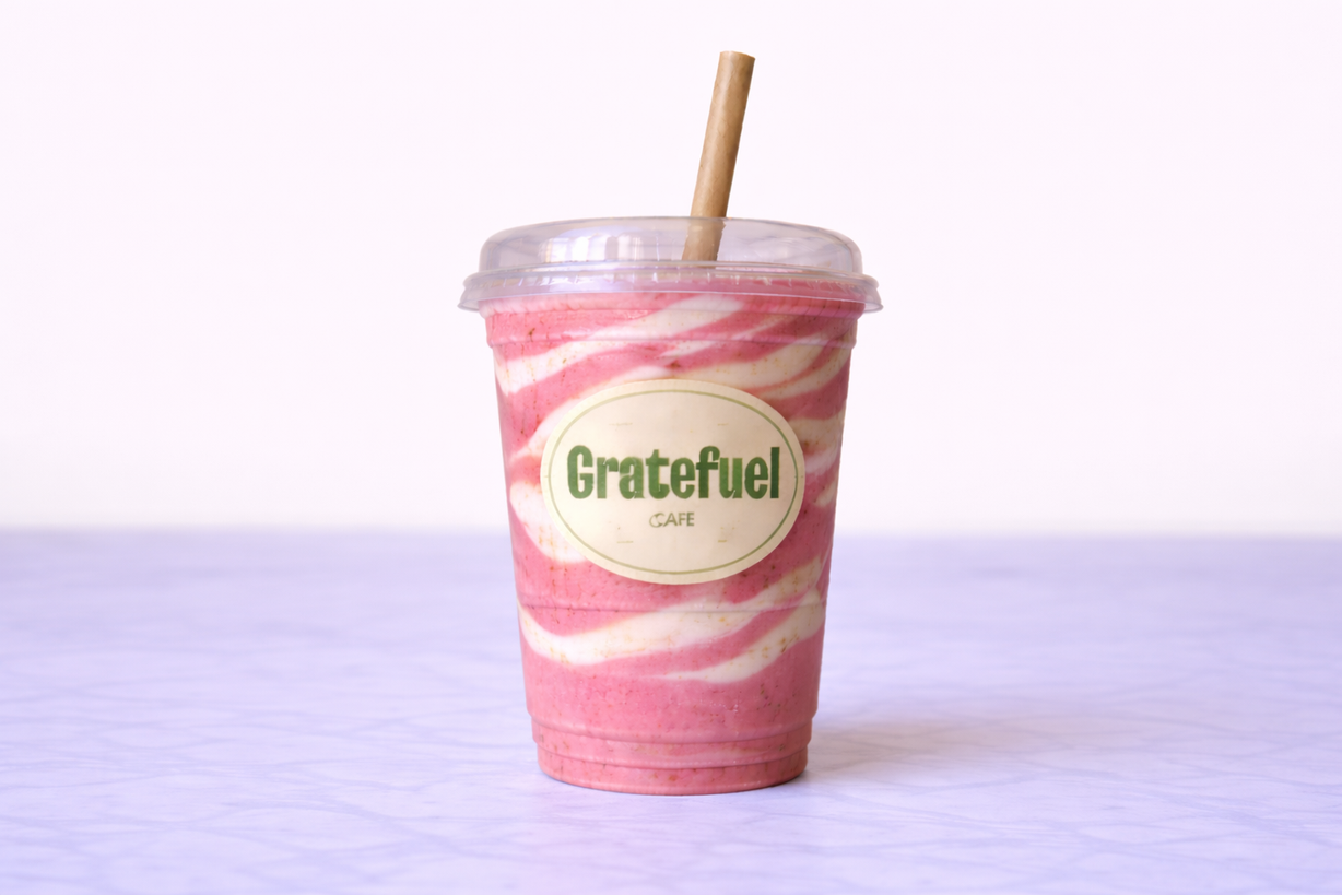 Banaberry (Strawberry Banana Smoothie) at Gratefuel Cafe in Fort Lauderdale, FL 33308 | YourMenu® Online Ordering