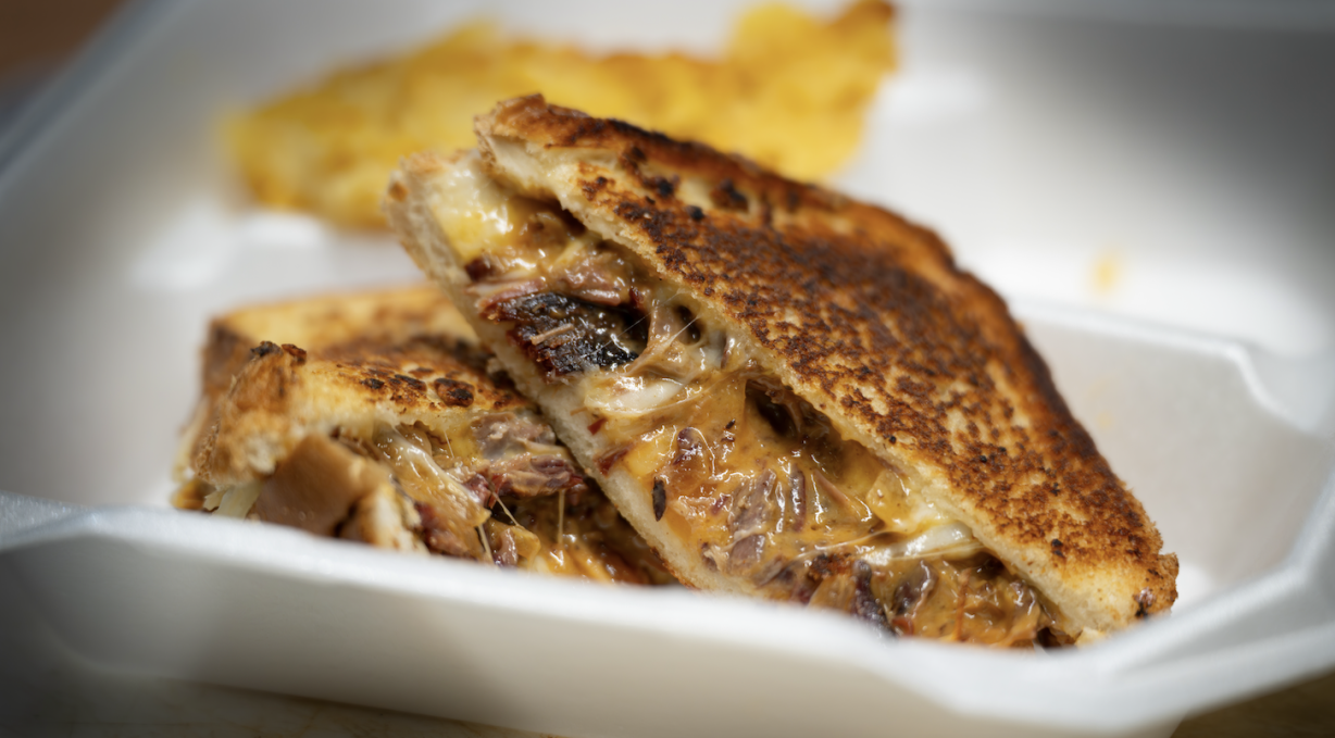 BRISKET GRILLED CHEESE WITH SIDE at Struggle Bus BBQ in Aliquippa, PA 15001 | YourMenu® Online Ordering