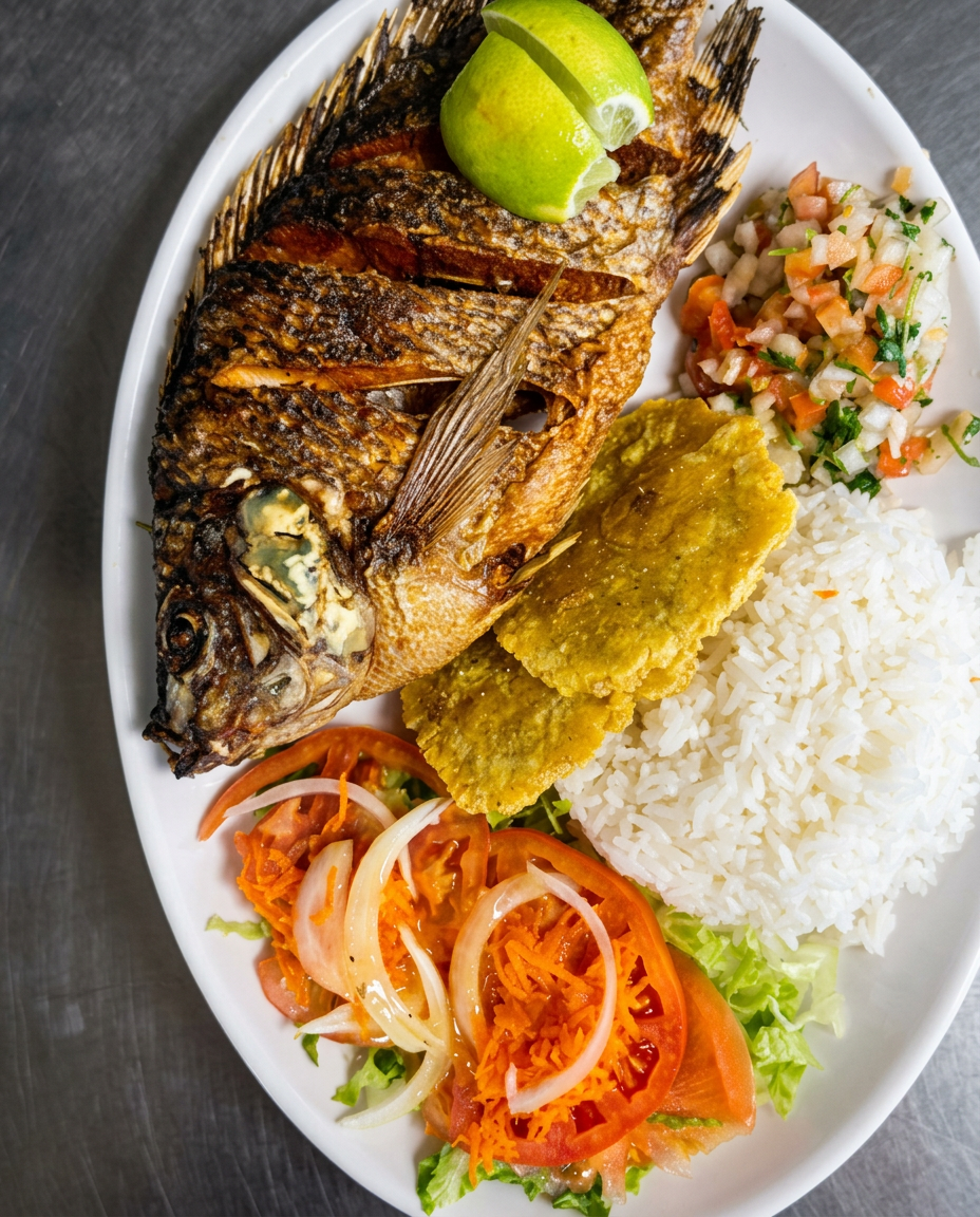Fried Mojarra Fish (Mojarra Frita) at Atipicos Food in Riviera Beach, FL 33404 | YourMenu® Online Ordering