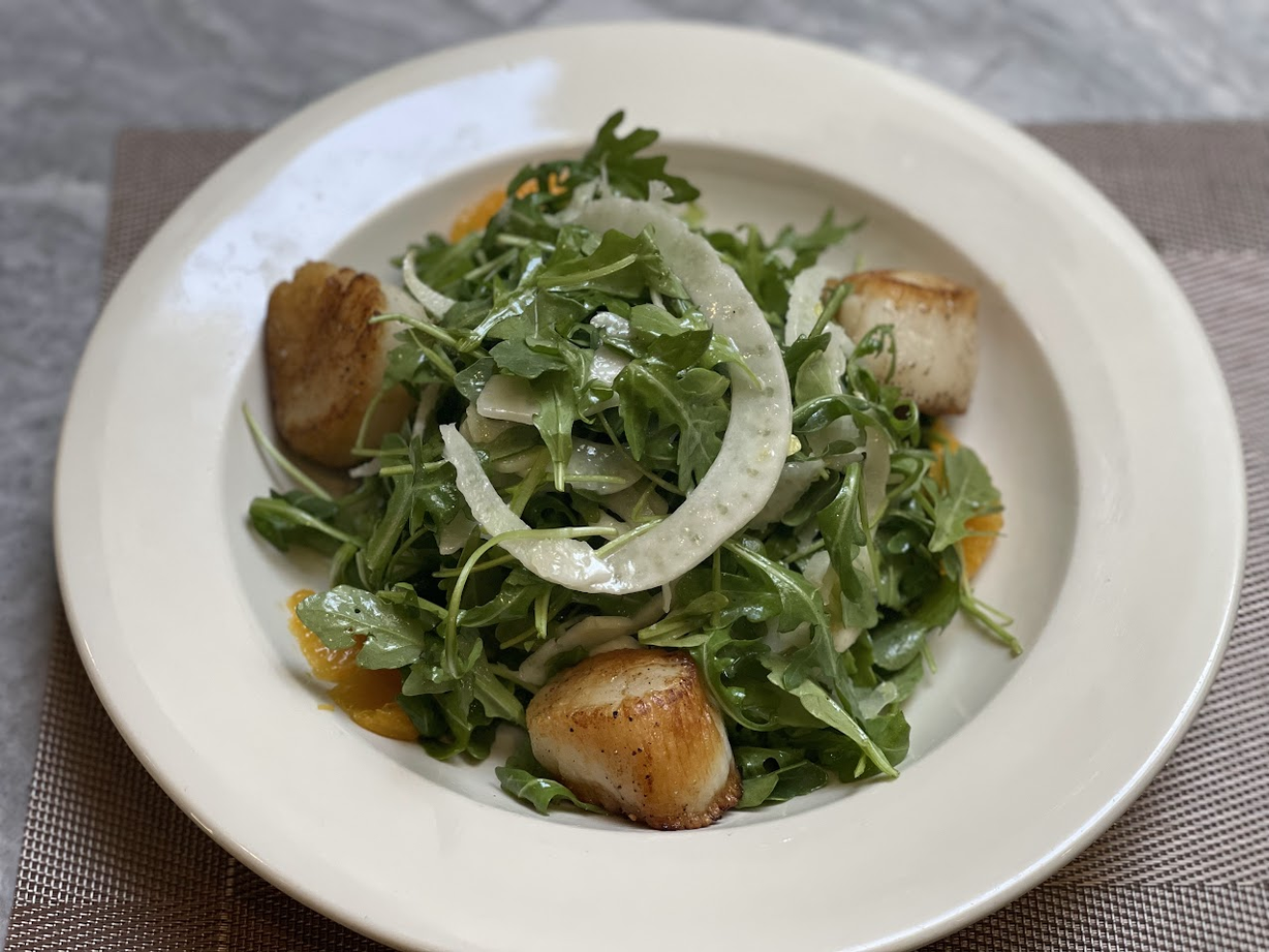 Bistro scallops Salad at Persimmon Restaurant in CHEVY CHASE, MD 20815 | YourMenu® Online Ordering