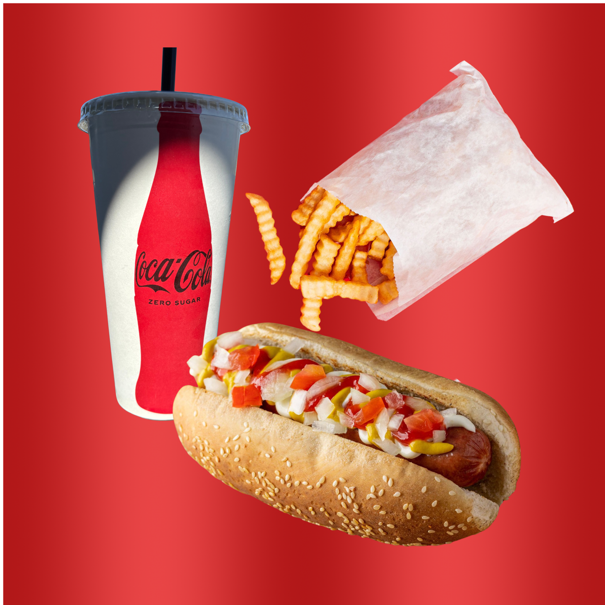 Nessy Dog Combo Fry w/Reg Soda at Nessy Burgers in Fallbrook, CA 92028 | YourMenu® Online Ordering