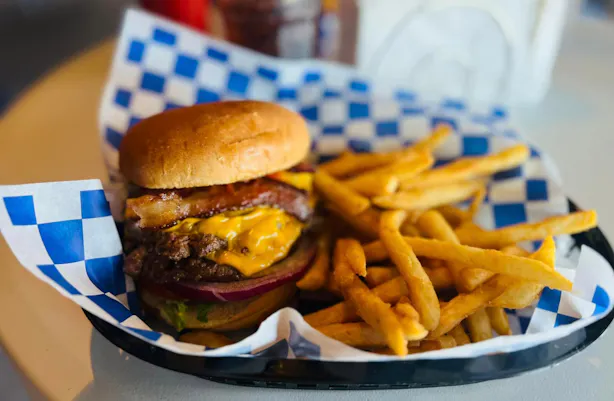 Bacon Cheeseburger Smash at Platts' Burger in PLATTSBURGH, NY 12901 | YourMenu® Online Ordering