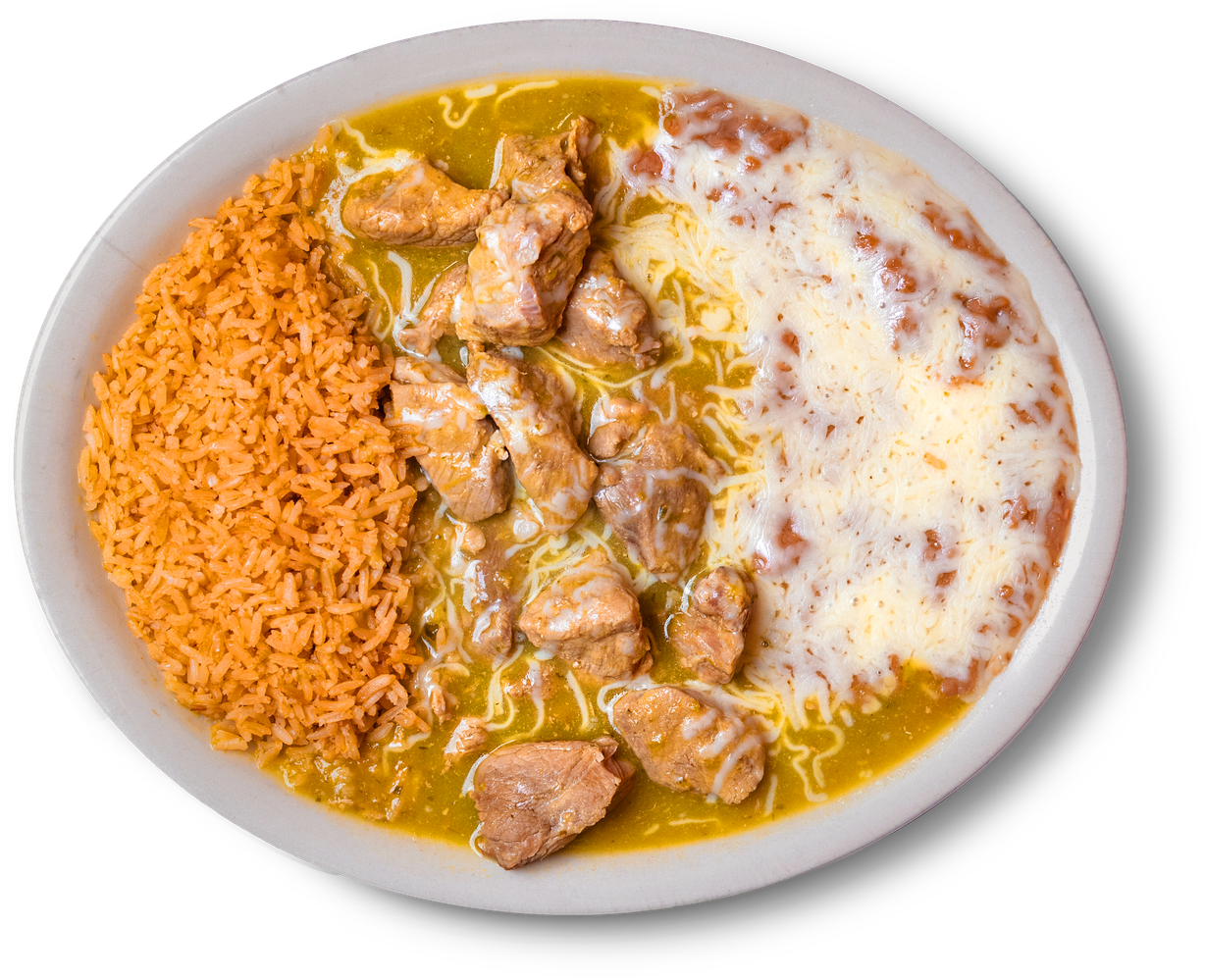 #1 Chile Verde Plate at Ricardo's Mexican Restaurant in Brigham City, UT 84302-2528 | YourMenu® Online Ordering