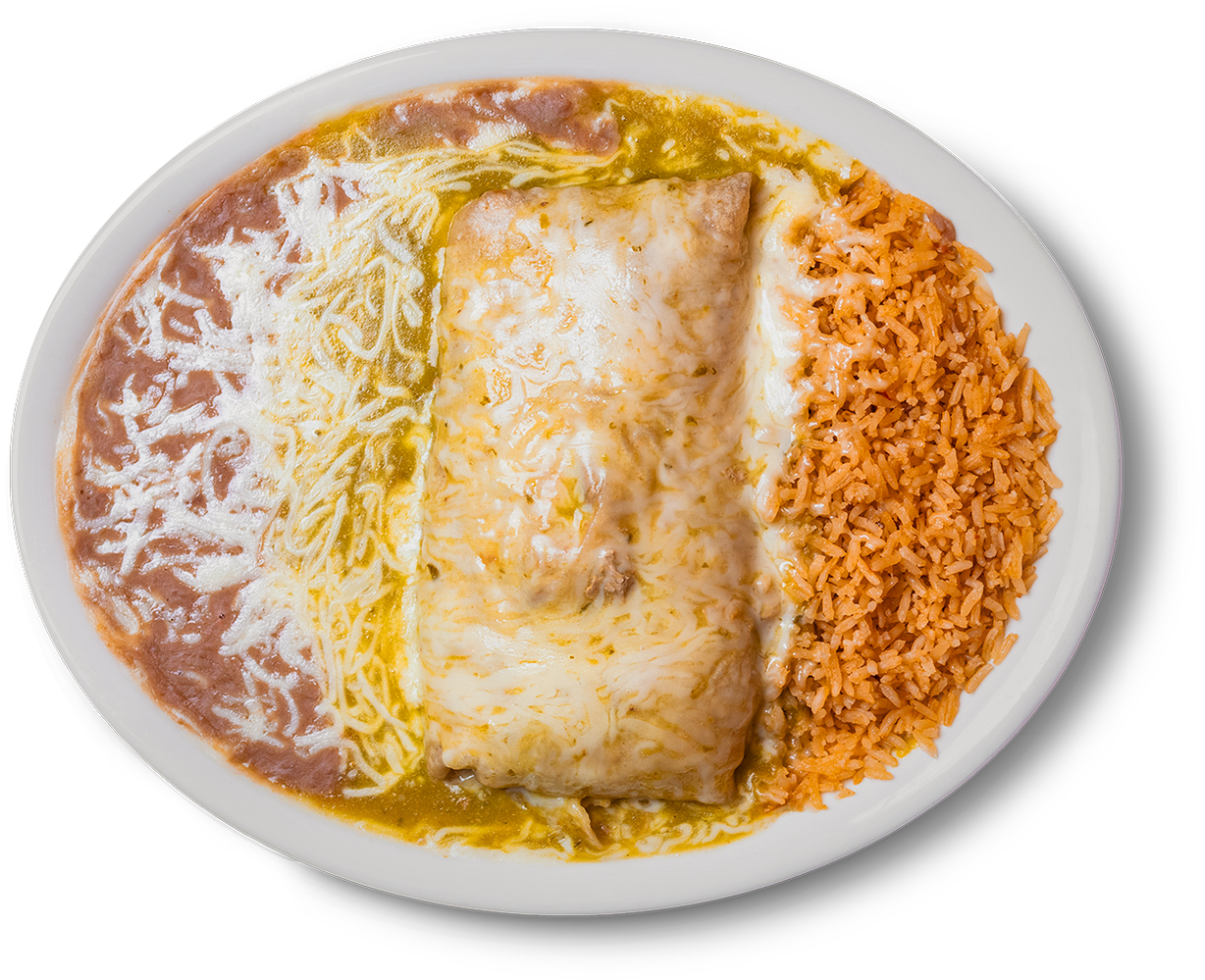 #4 Large Burrito Plate at Ricardo's Mexican Restaurant in Brigham City, UT 84302-2528 | YourMenu® Online Ordering
