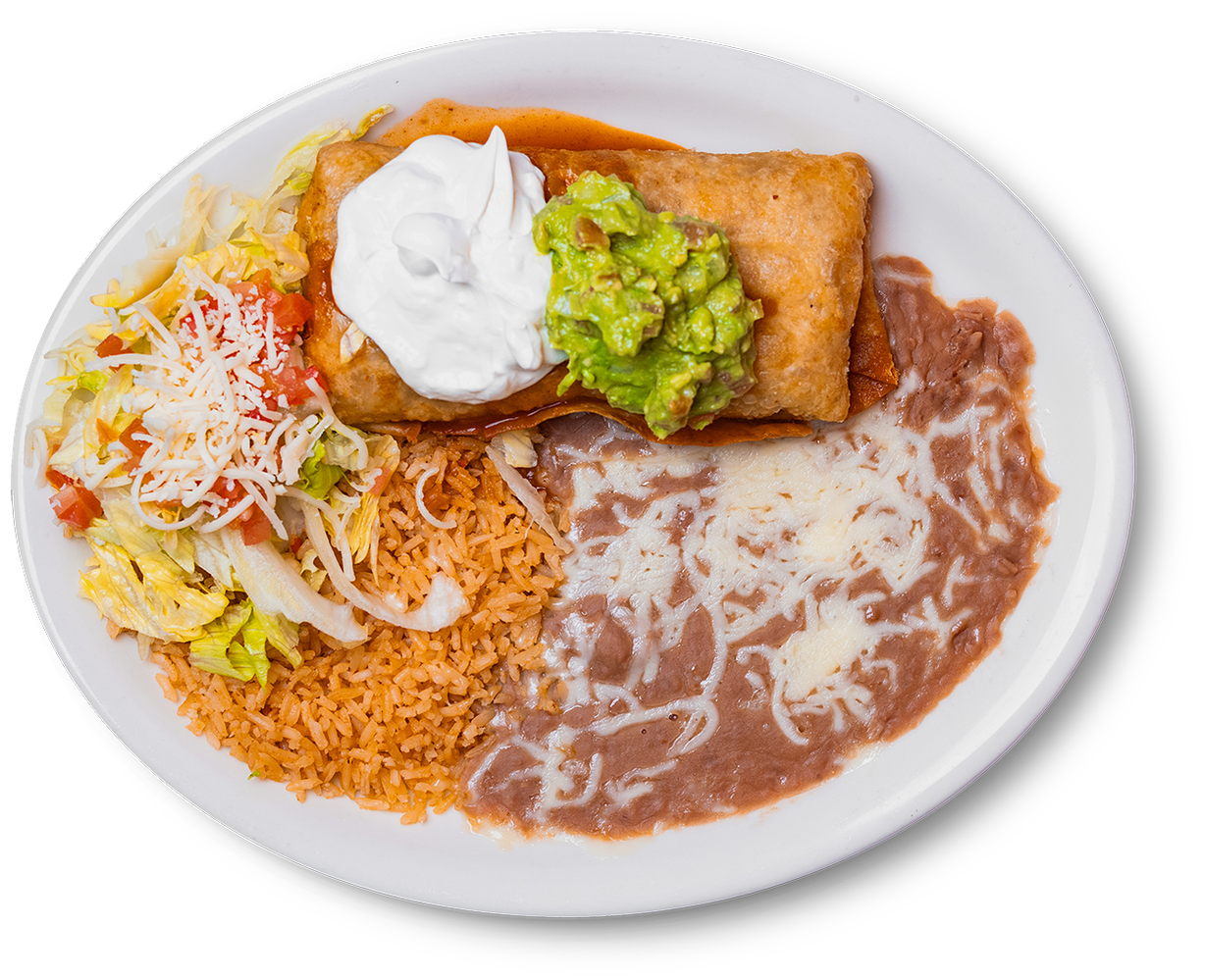 #16 Chimichanga Plate at Ricardo's Mexican Restaurant in Brigham City, UT 84302-2528 | YourMenu® Online Ordering