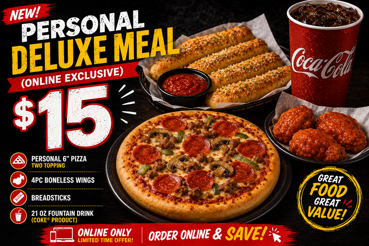 Personal Deluxe Meal at Moxee Pizza in Moxee, WA 98936 | YourMenu® Online Ordering