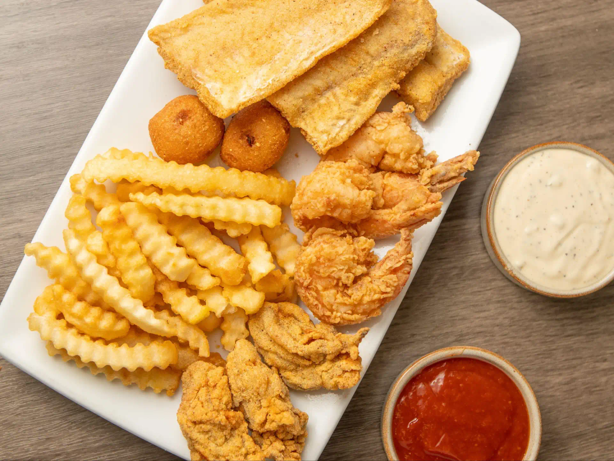 Fish (2pcs), Shrimp (3pcs), & Oysters (3pcs) at B5 Seafood Carryout in Baltimore, MD 21218 | YourMenu® Online Ordering