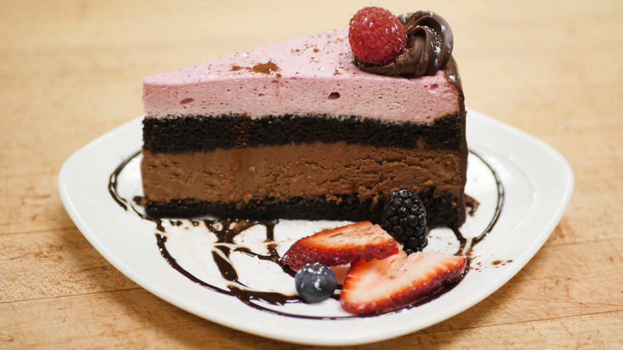 Chocolate Raspberry Mousse Cake at Marigold Cafe & Bakery in Colorado Springs, CO 80919 | YourMenu® Online Ordering
