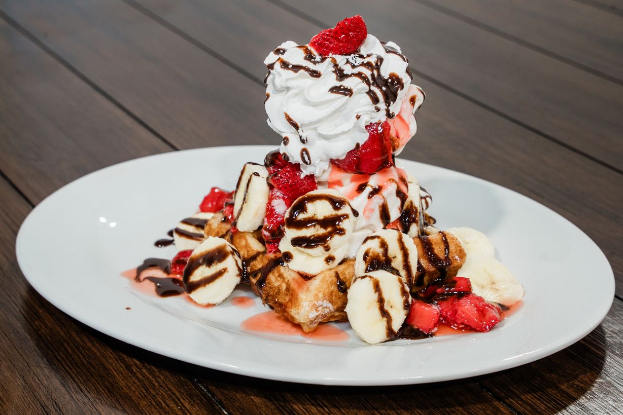 Strawberry Banana Waffle at Grandma's Ice Cream & Waffles in ROCKVILLE, MD 208501394 | YourMenu Online Ordering