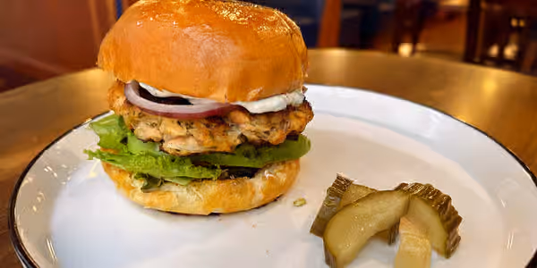 Salmon Burger at Frank's Burger Place in SILVER SPRING, MD 20902 | YourMenu Online Ordering Salmon Burger at Frank's Burger Place in SILVER SPRING, MD 20902 | YourMenu Online Ordering