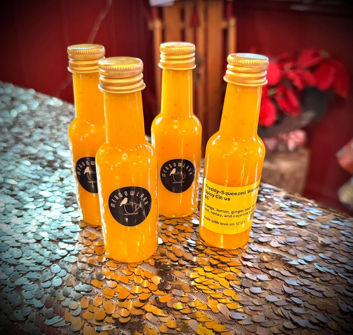 Organic Homemade Wellness Shots at Meadowlark Bakery & Cafe in WARMINSTER, PA 18974 | YourMenu Online Ordering