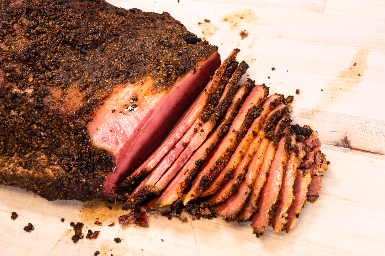 Sliced Smoked Pastrami Platter at Blowin' Smoke BBQ @ Prime Time Butcher in WOODBURY, NY 11797 | YourMenu® Online Ordering Sliced Smoked Pastrami Platter at Blowin' Smoke BBQ @ Prime Time Butcher in WOODBURY, NY 11797 | YourMenu® Online Ordering