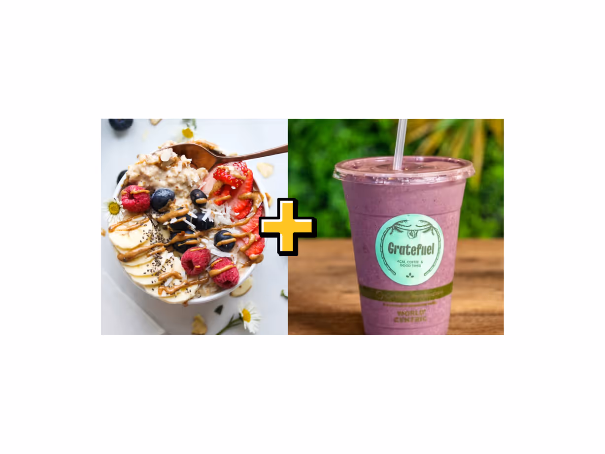 OatAB&Berry + Bluana smoothie at Gratefuel Cafe in FORT LAUDERDALE, FL 33308 | YourMenu Online Ordering
