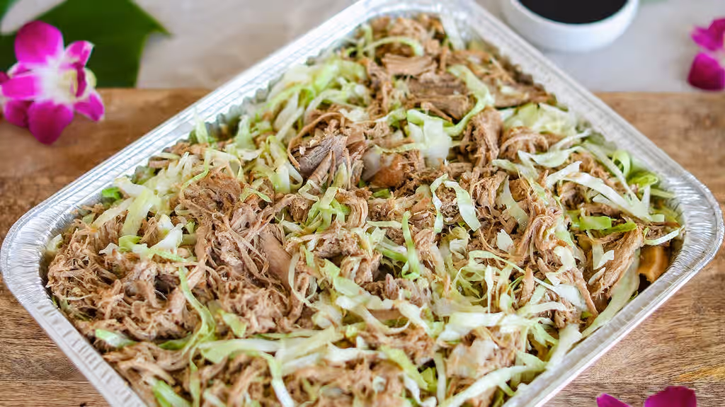 Full Pan Kalua Pork With Cabbage at L&L Hawaiian BBQ in Ramona, CA 92065 | YourMenu Online Ordering Full Pan Kalua Pork With Cabbage at L&L Hawaiian BBQ in Ramona, CA 92065 | YourMenu Online Ordering