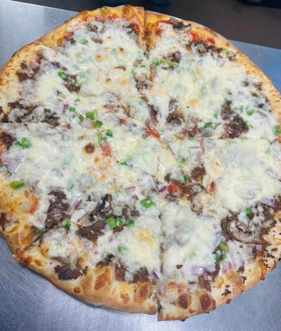 Philly Cheesesteak Pizza at JERSEY HUSTLE GATLINBURG in Gatlinburg, TN 37738-5656 | YourMenu Online Ordering