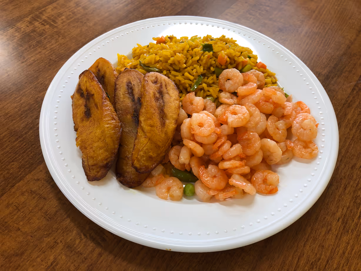 Fried rice w/ shrimps & a side at Jodeem African Cuisine in Greenbelt, MD 20770 | YourMenu Online Ordering Fried rice w/ shrimps & a side at Jodeem African Cuisine in Greenbelt, MD 20770 | YourMenu Online Ordering