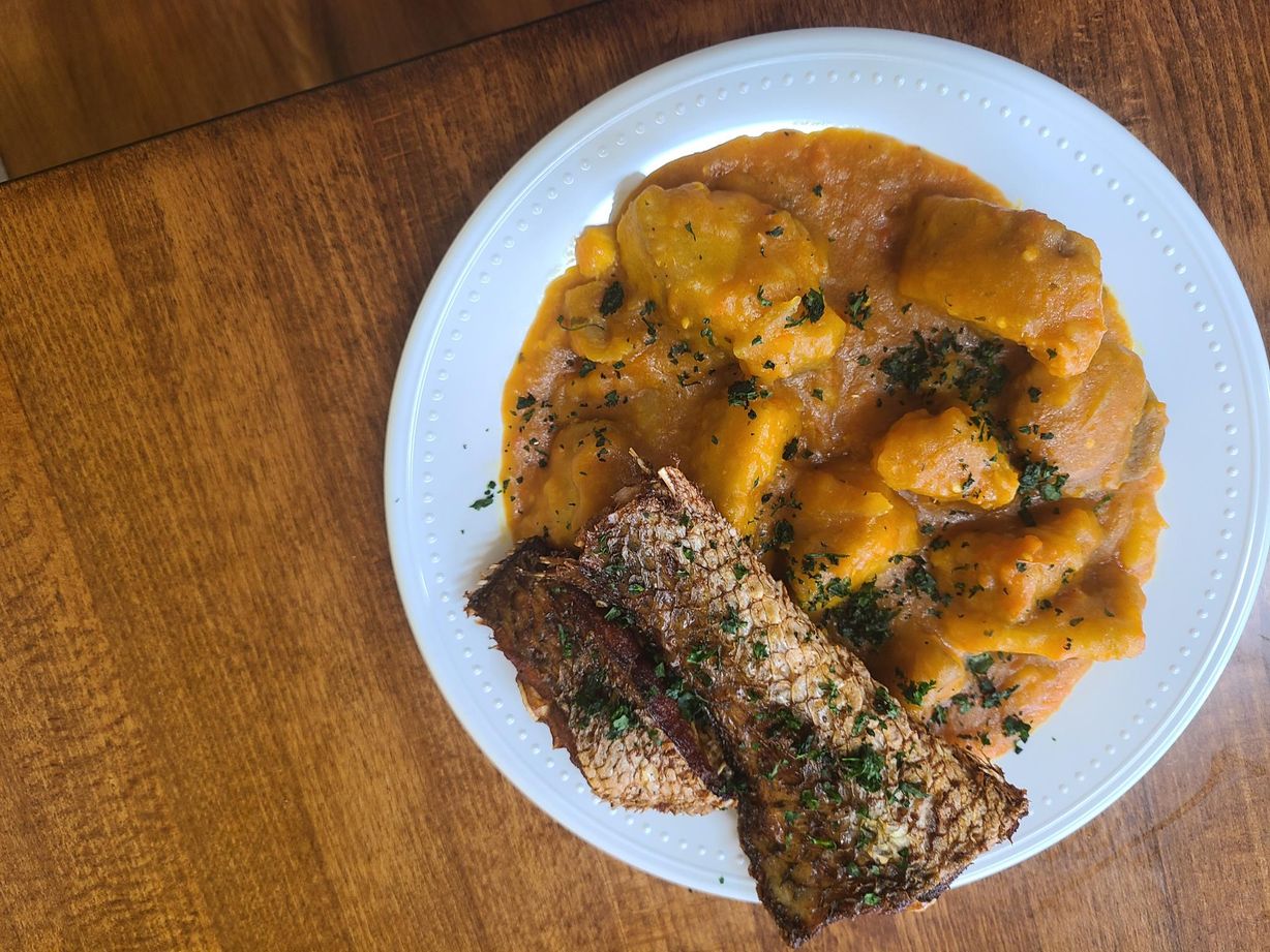 Porridge yam w/ meat & 1 side at Jodeem African Cuisine in Greenbelt, MD 20770 | YourMenu Online Ordering Porridge yam w/ meat & 1 side at Jodeem African Cuisine in Greenbelt, MD 20770 | YourMenu Online Ordering