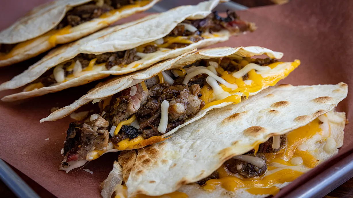 EBBQ Big Texas Dilla (Chicken, Beef, or Pork) at Earnest B's BBQ in Frisco, TX 75033 | YourMenu Online Ordering EBBQ Big Texas Dilla (Chicken, Beef, or Pork) at Earnest B's BBQ in Frisco, TX 75033 | YourMenu Online Ordering