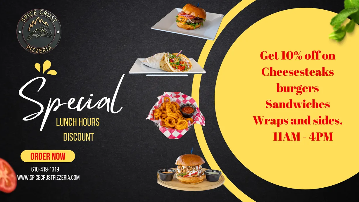 Lunch Hours Special at SPICE CRUST PIZZERIA in BETHLEHEM, PA 18017 | YourMenu® Online Ordering