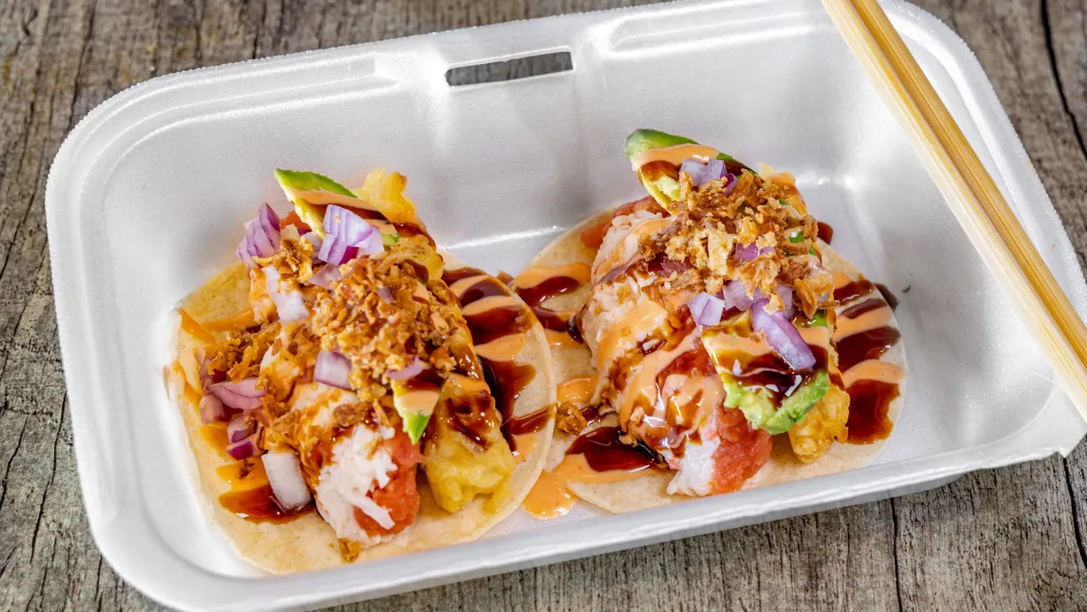 Crunch Shrimp Taco at Pokeport (Menifee) in MENIFEE, CA 92584 | YourMenu® Online Ordering