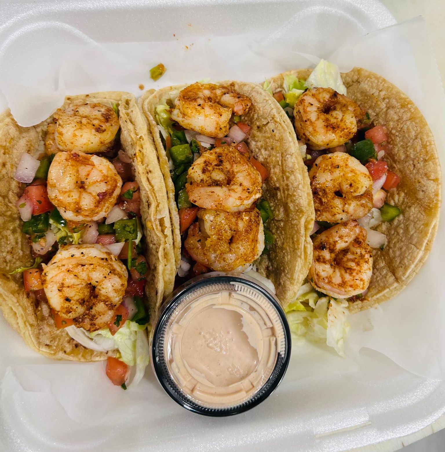 Shrimp tacos at JD SABOR REAL in Woodstock, GA 30188