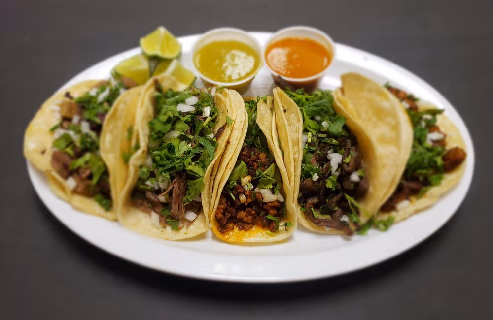 Tacos al Pastor at Sabor Azteca Restaurant in Gaithersburg, MD 20877
